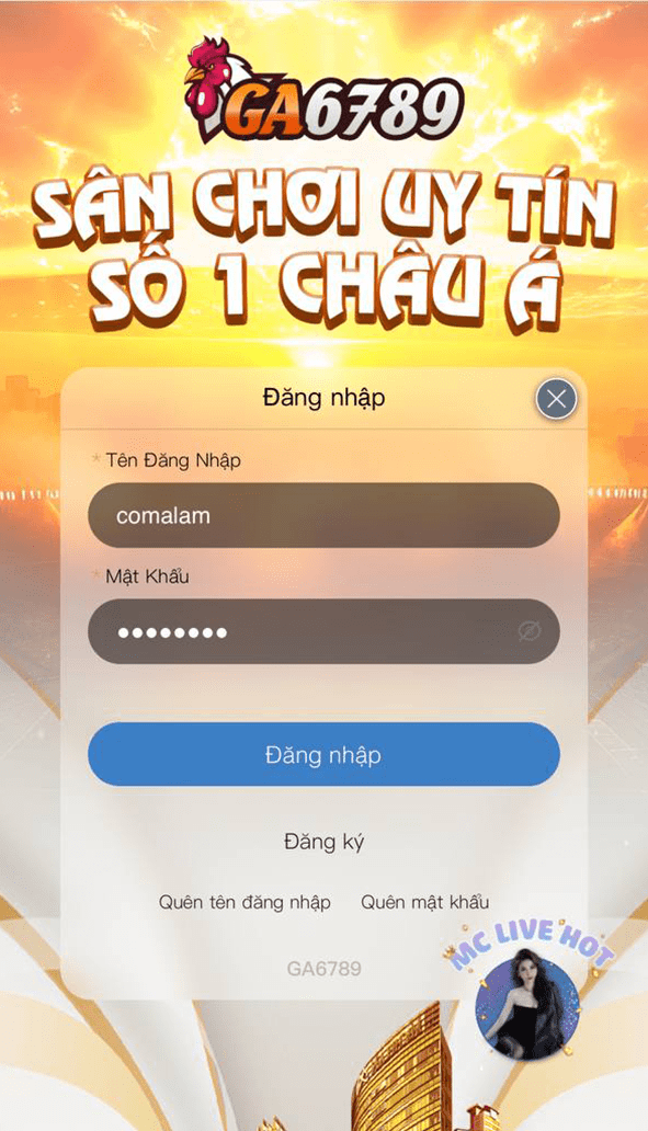 Điền thông tin đăng nhập Điền thông tin đăng nhập